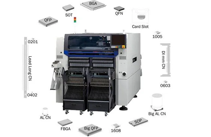 SMT machine for fine pitch PCB assembly
