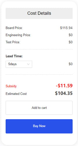 PCB cost